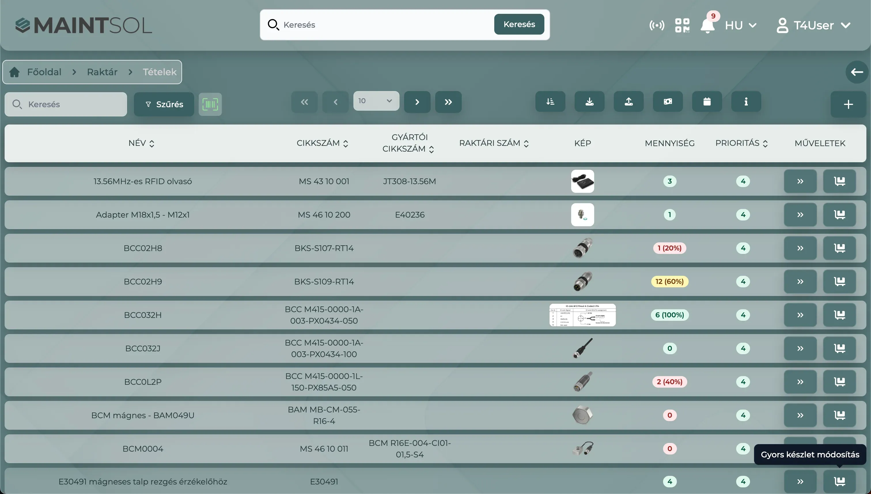TAMMS Warehouse Dashboard